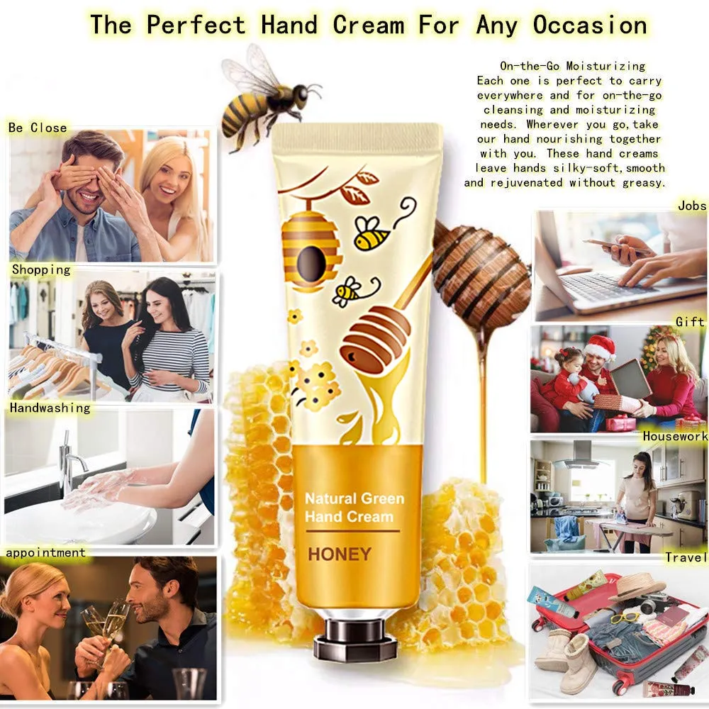 10 Pack Natural Plant Fragrance Hand Cream for Dry Working Hands, Moisturizing Hand Care Cream Travel Gift Set With Natural Shea Butter And Aloe For Men And Women,Travel Size Hand Lotion-30ml