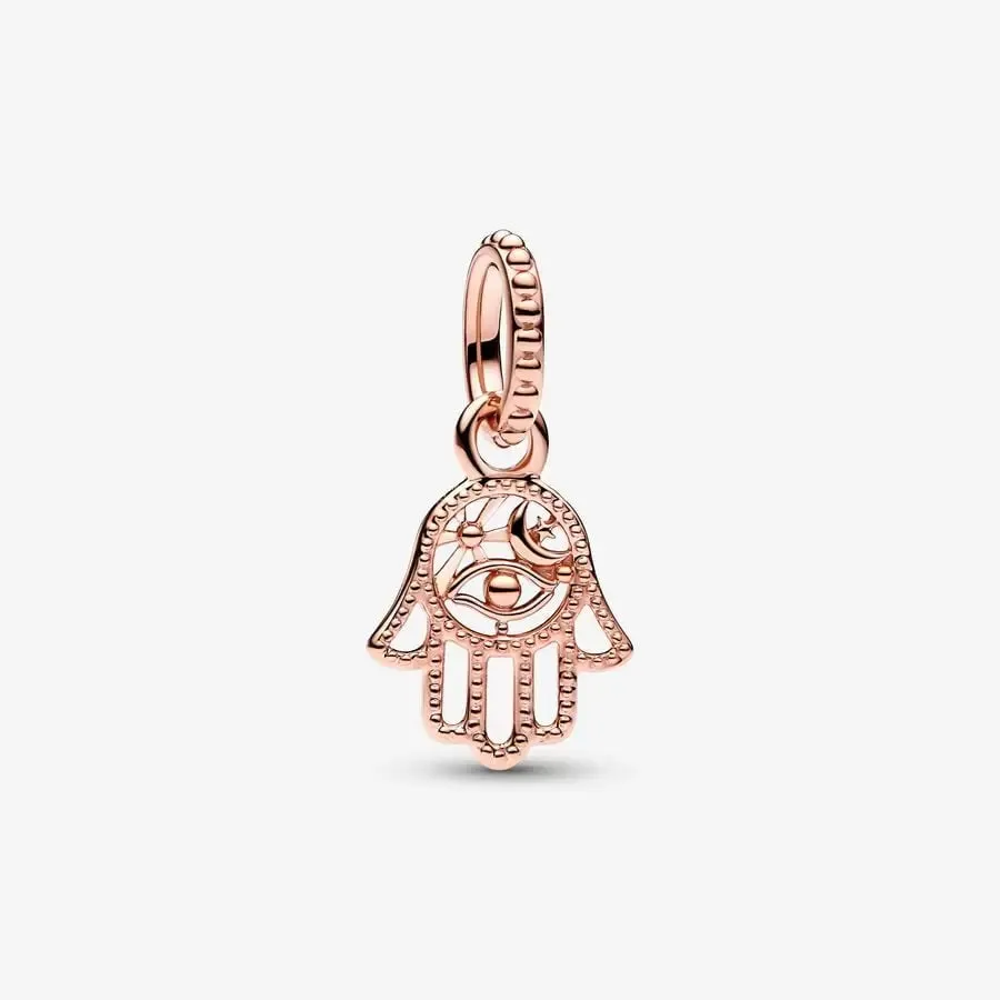 14k Rose Gold-plated Protective Hamsa Hand Dangle Charm - Pandora - 789144C00