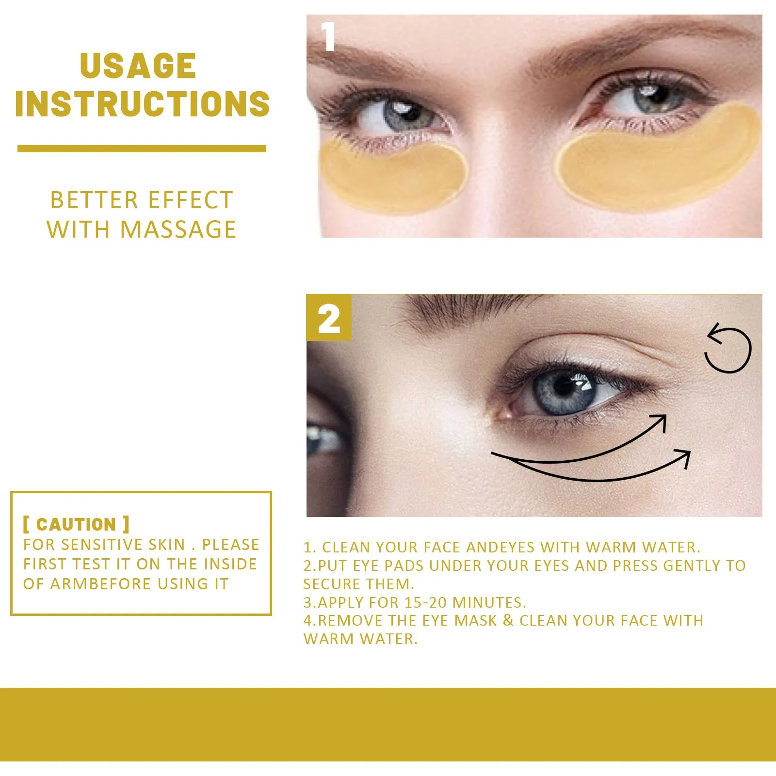 24K Gold Eye Mask - Moisturizing & Brightening Eye Patch