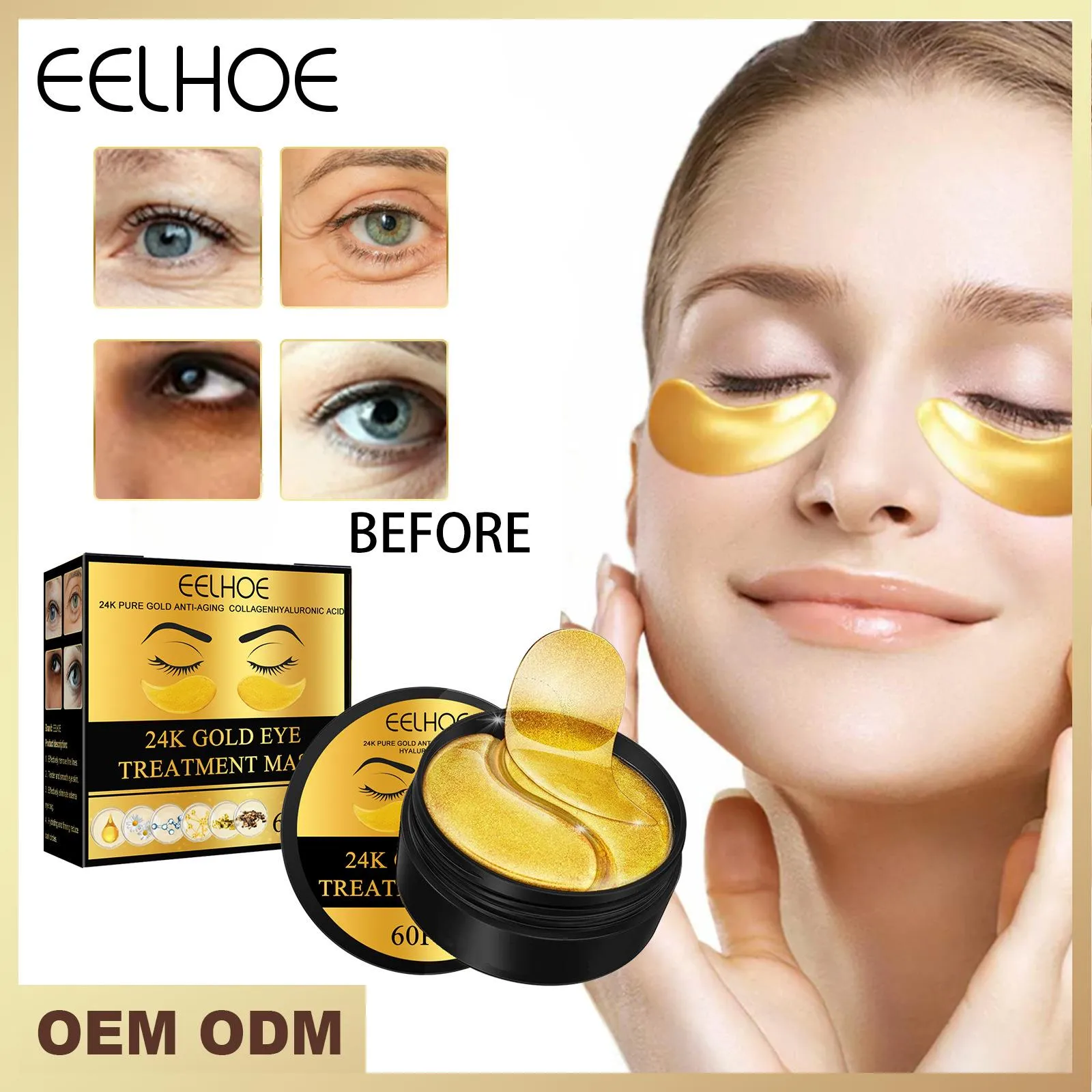24K Gold Eye Mask - Moisturizing & Brightening Eye Patch