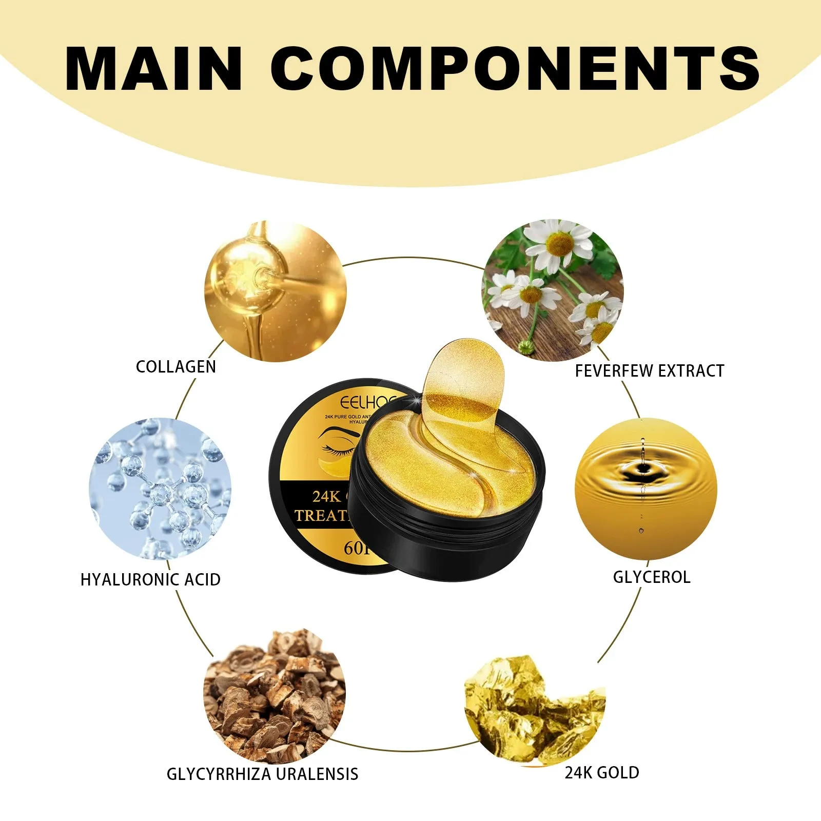 24K Gold Eye Mask - Moisturizing & Brightening Eye Patch