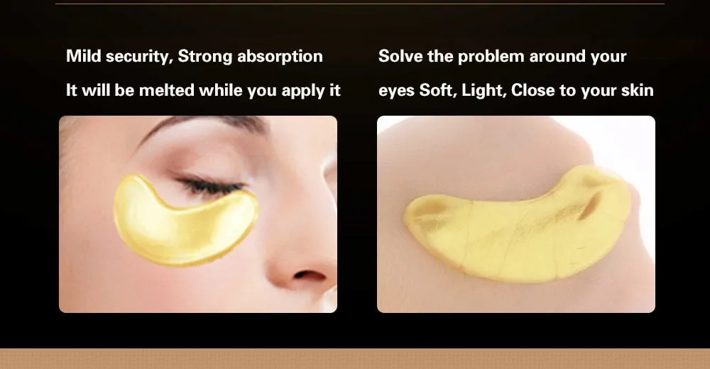 2Pcs=1Pair 24K Gold Crystal Collagen Eye Mask