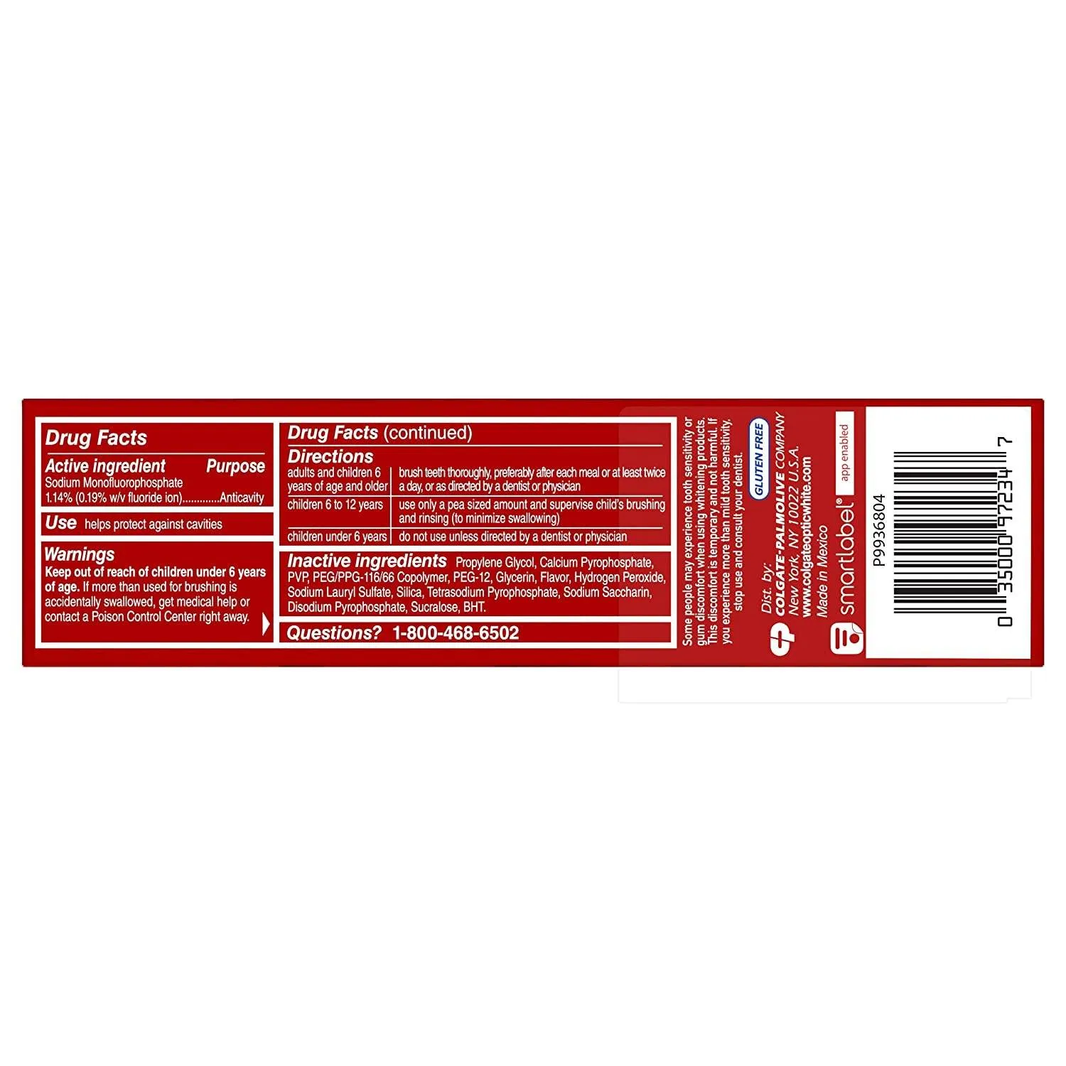 3-Pack: Colgate Optic White Advanced Teeth Whitening Toothpaste