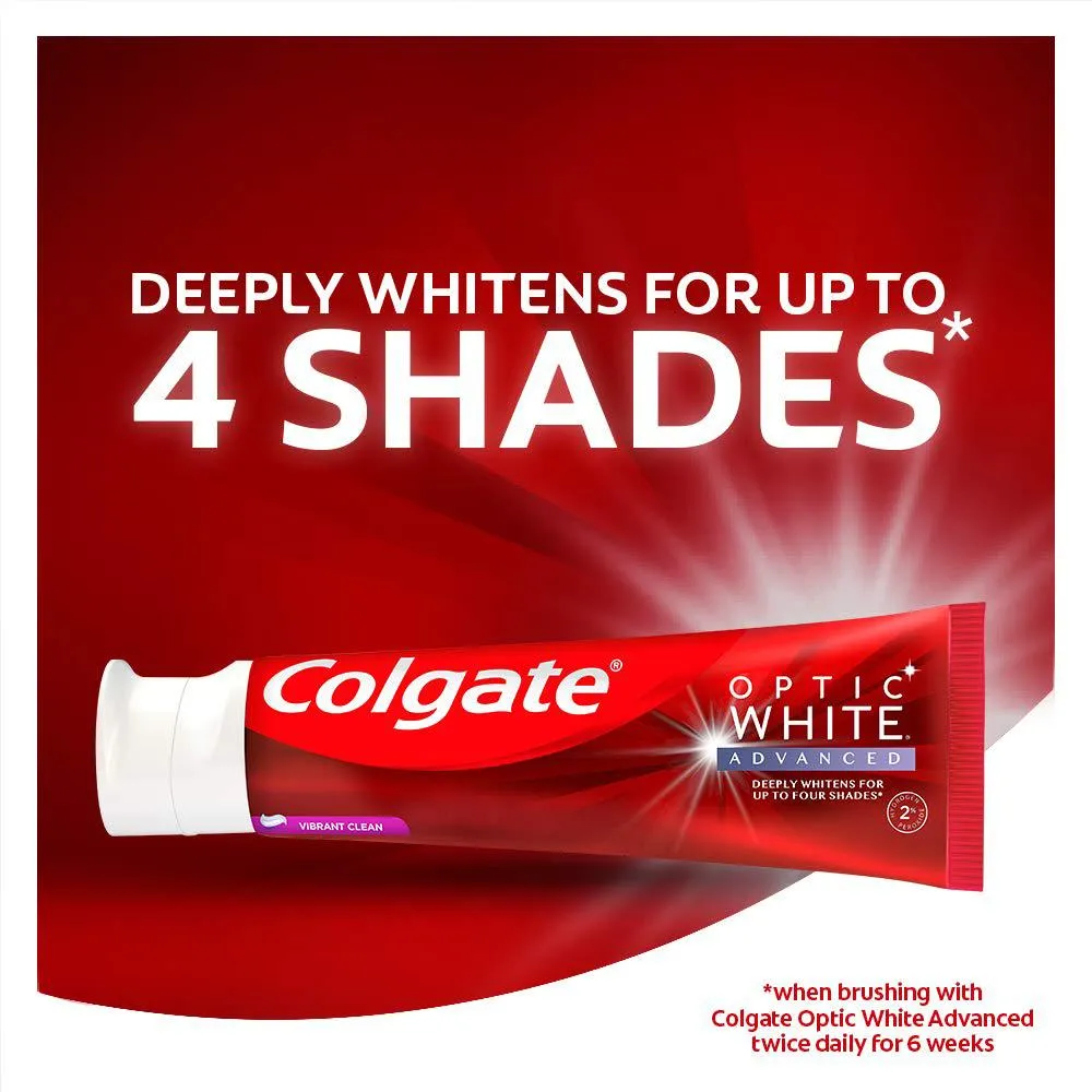 3-Pack: Colgate Optic White Advanced Teeth Whitening Toothpaste