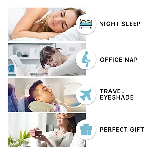 3D Contoured Sleep Mask for Women Men,Effective Light Blocking Eye Mask Sleeping Soft Night Blindfold with Adjustable Strap（Black）