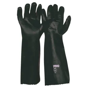 45CM GREEN DOUBLE DIPPED PVC GLOVES LARGE