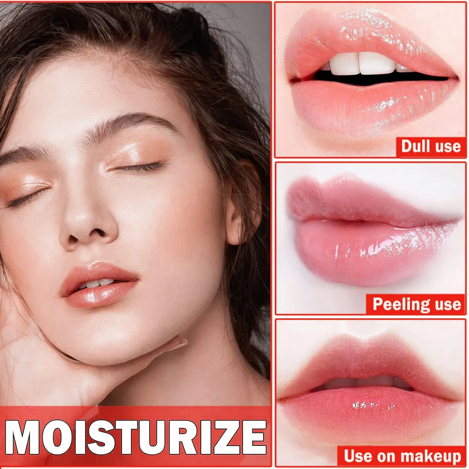 4PCS Bee Lip Balm Honey Lip Balm,Exfoliating Honey Pot Lip Balm Sleeping Lip Mask with Brush, Hydrating & Prevention Dry and Cracked, Lip Scrubs Exfoliator & Moisturizer