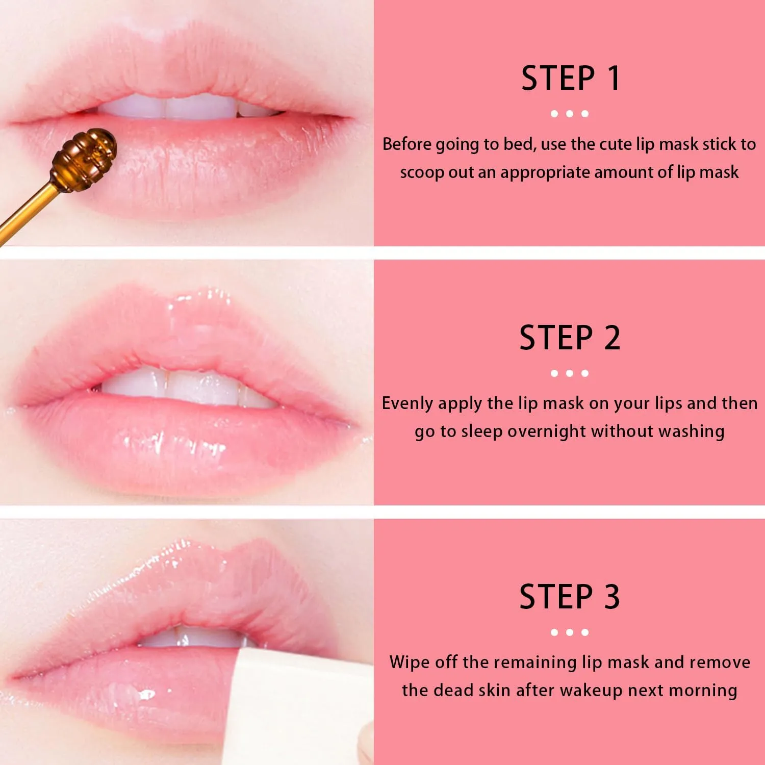 4PCS Bee Lip Balm Honey Lip Balm,Exfoliating Honey Pot Lip Balm Sleeping Lip Mask with Brush, Hydrating & Prevention Dry and Cracked, Lip Scrubs Exfoliator & Moisturizer