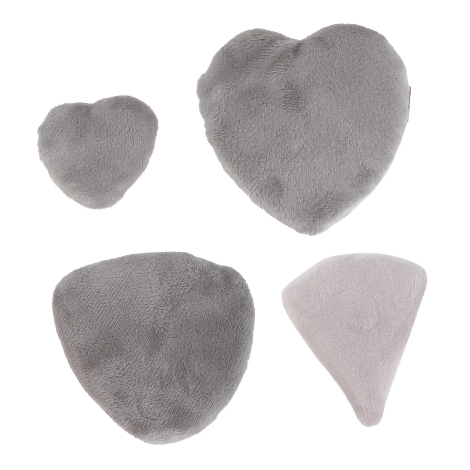 4Pcs Heart Powder Puff Soft Makeup Applicators for Loose Pressed Powders Washable and Reusable for Foundation Blusher and Highlighter Gray