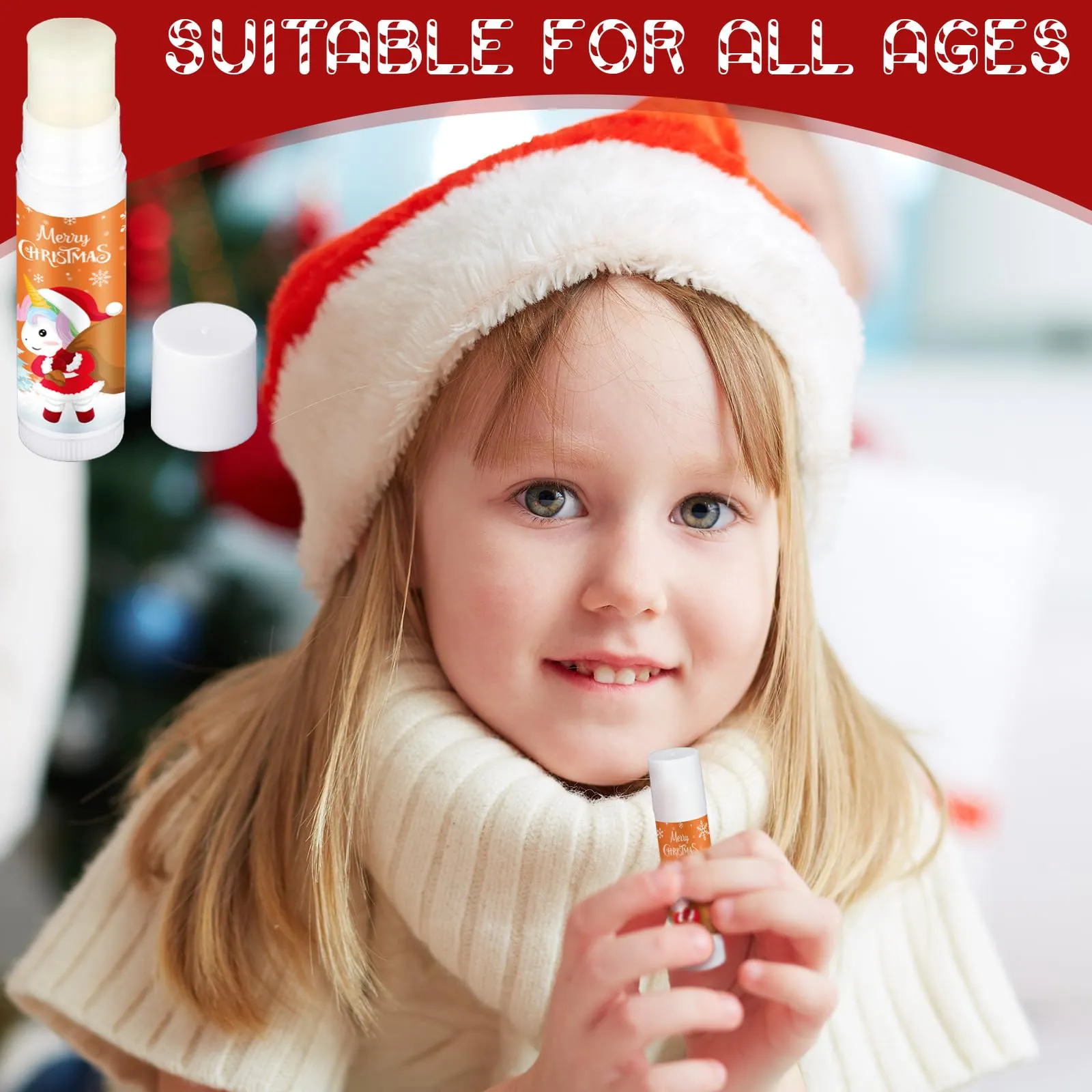50 Pcs Cute Christmas Lip Balms Gifts Merry Christmas Bulk Christmas Stocking Stuffers Holiday Treat Gifts Goodie Staff Employee Coworkers Teachers Appreciation Christmas Party Supplies for Women Men
