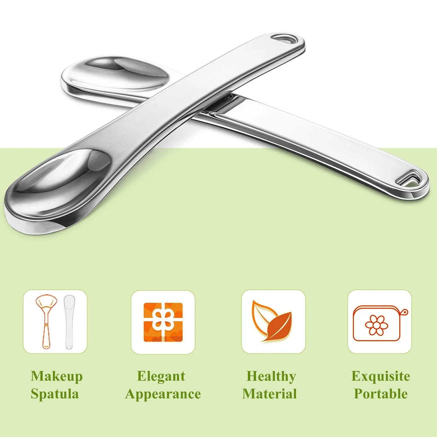 8 Pieces Mask Spatulas Metal Makeup Spatula Applicator Cosmetic Spatulas Mini Beauty Scoop Facial Cream Mask Spoon for Mixing and Sampling (Silver) Silver