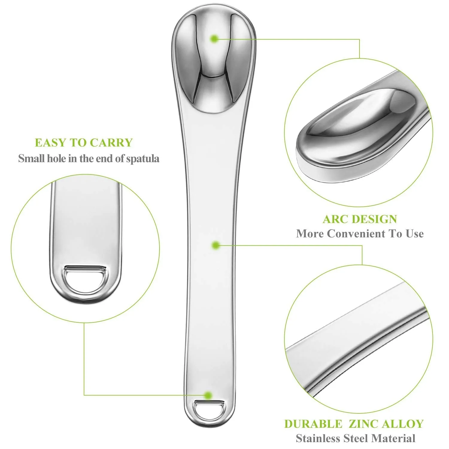 8 Pieces Mask Spatulas Metal Makeup Spatula Applicator Cosmetic Spatulas Mini Beauty Scoop Facial Cream Mask Spoon for Mixing and Sampling (Silver) Silver