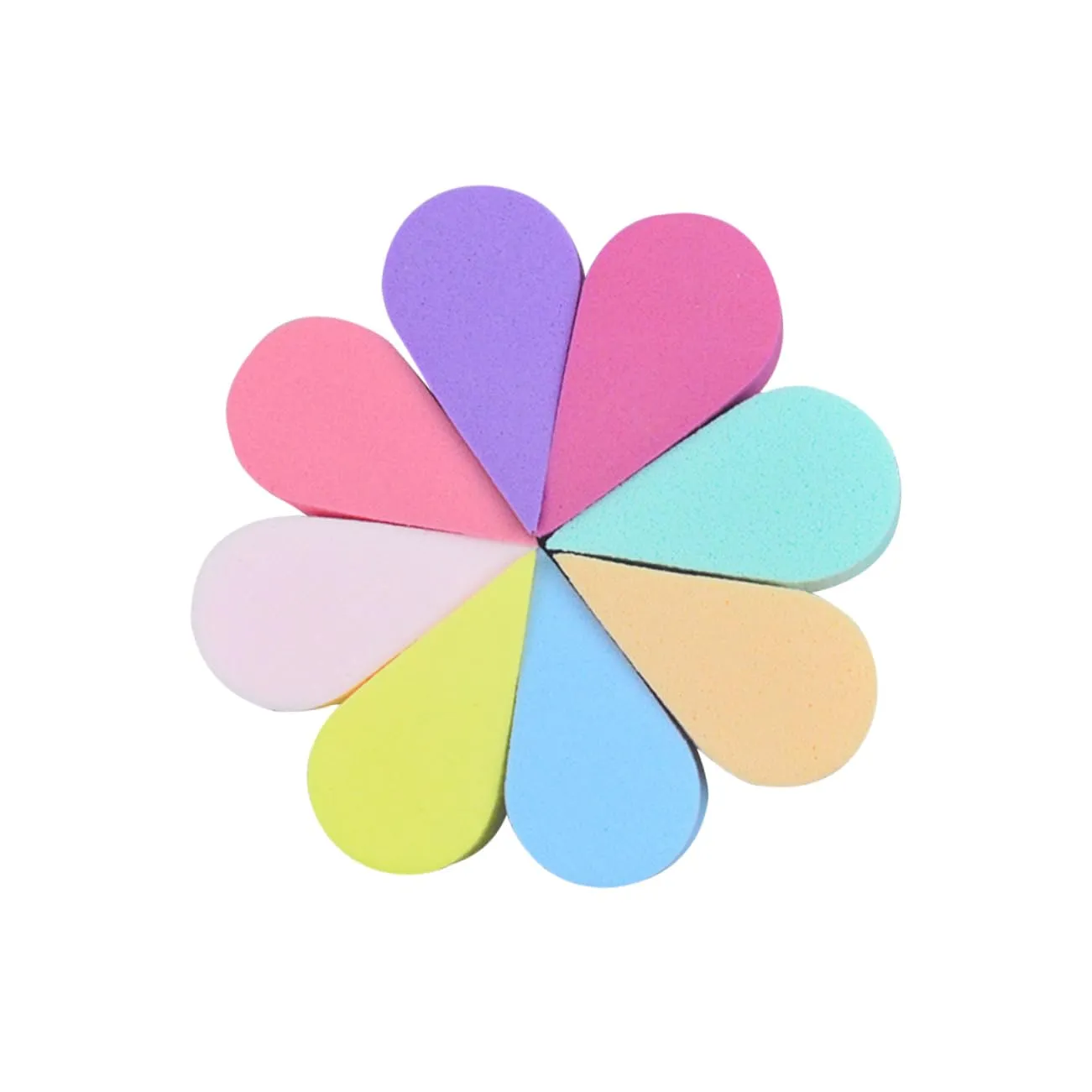 8pcs Petal-shaped Sponge Powder Puff Skin Absorbent Facial Scrubber Cleaning Face Beauty Makeup Sponge Cleaner Cotton Soft Blending Sponge for Makeup Wash Cleansing Removal