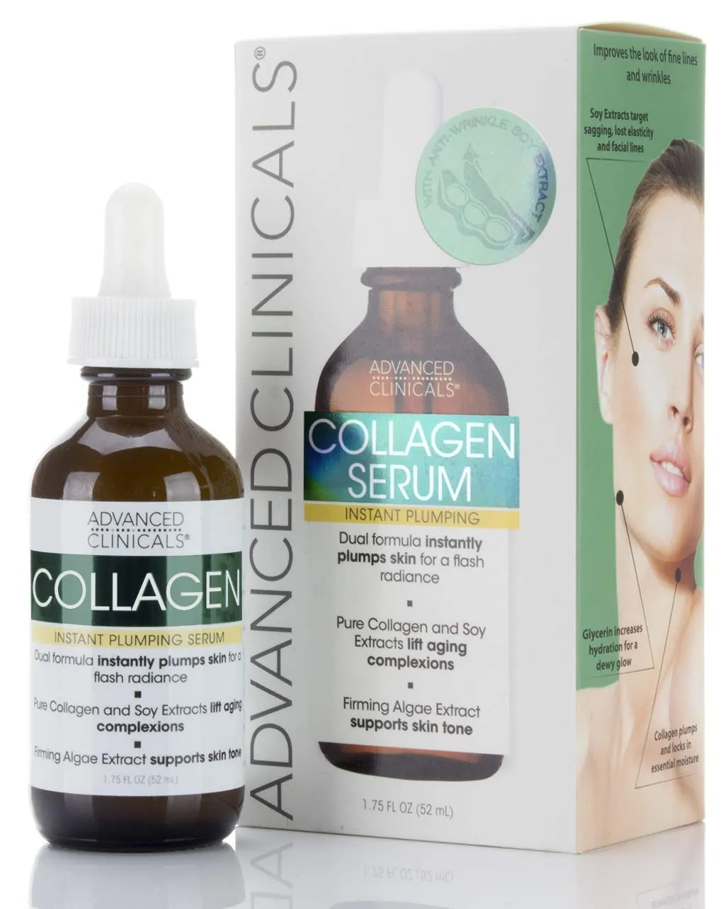 Advanced Clinicals Collagen Facial Serum   Turmeric Oil Face Serum Skin Care Set, Skin Plumping Anti Aging Serums For Face Help Brighten Skin Complexion, Fight Fine Lines, & Wrinkles, 2-Pack Bundle