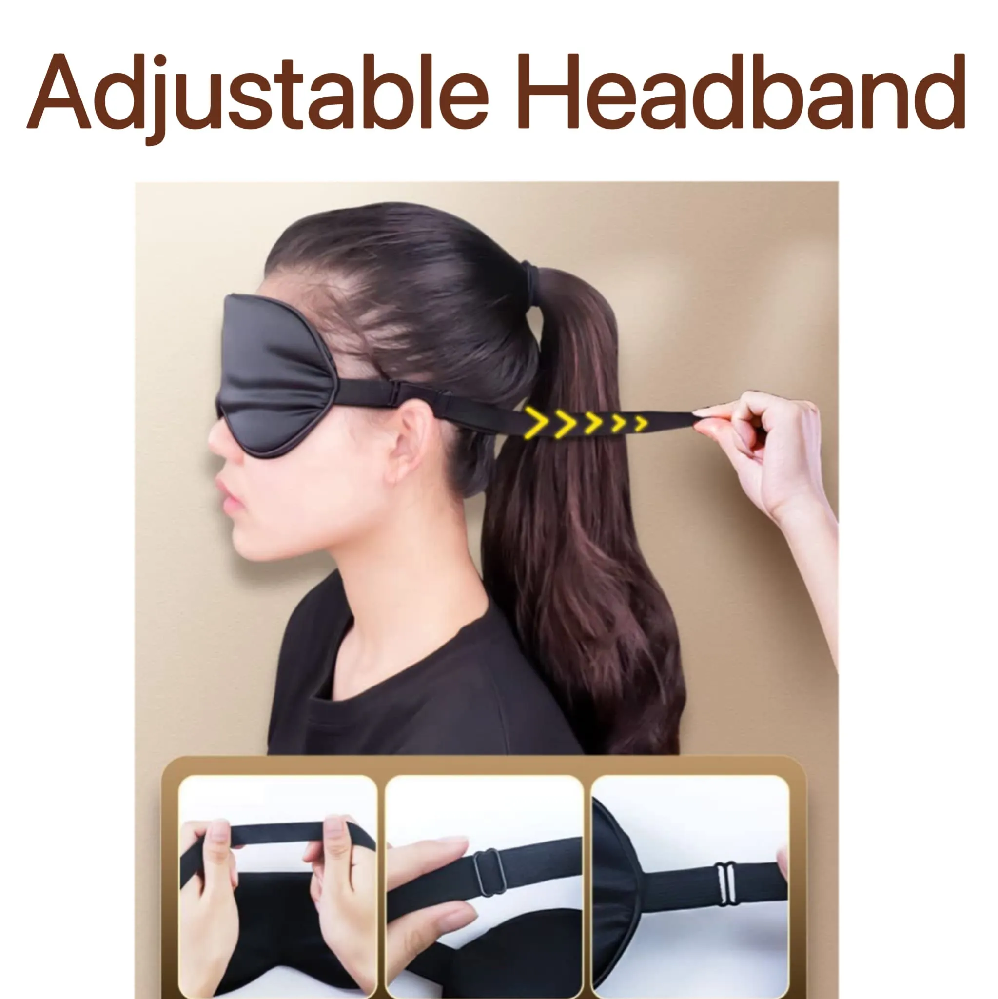aeekwro Sleep Mask Eye Mask for Sleeping Eye Sleeping Mask for Women Men for Airplane Travel Adjustable Strap