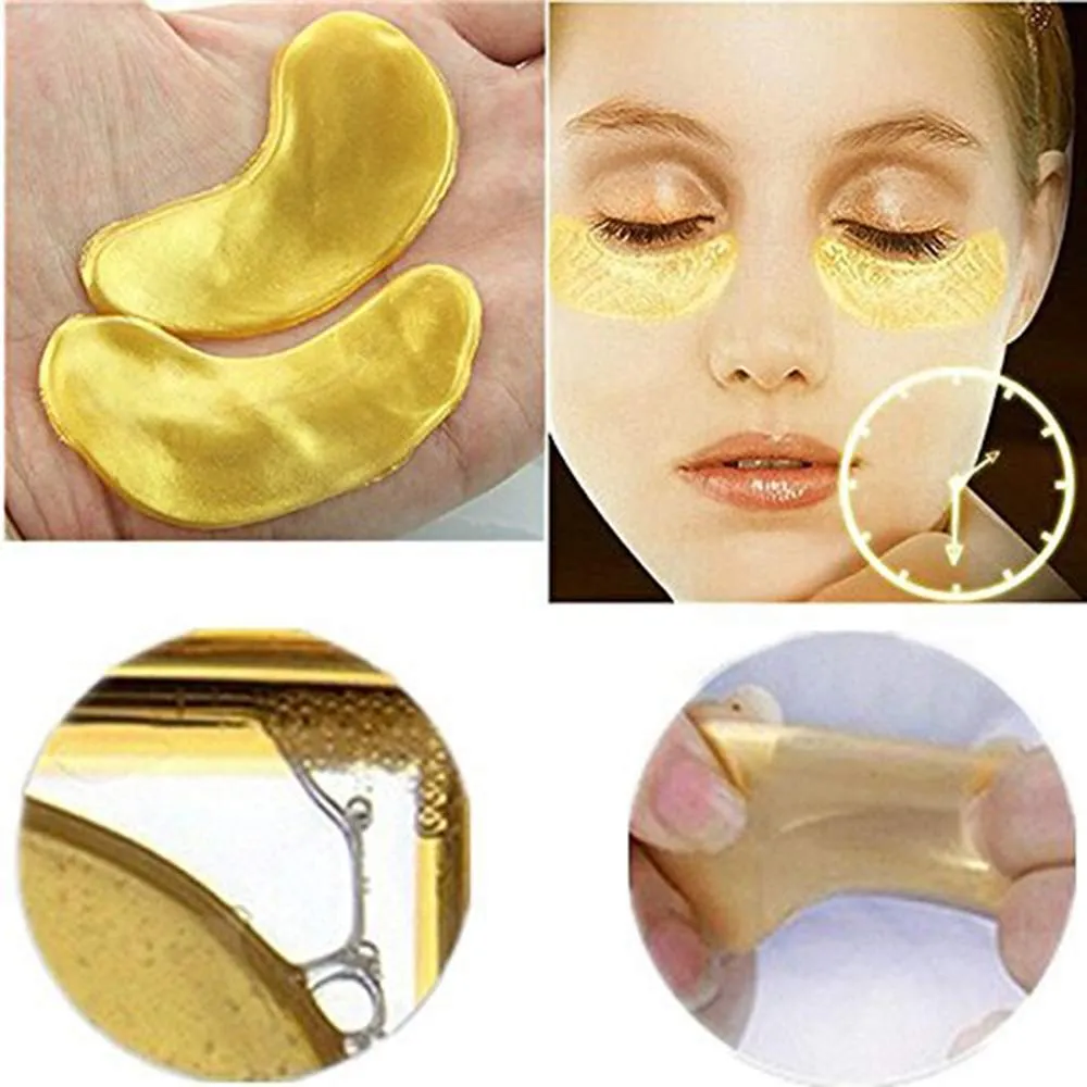 AICHUN BEAUTY 10/20/30/40/100 Pairs Crystal 24K Gold Powder Gel Collagen Eye Mask Sheet Patch, Anti Ageing, Remove Bags, Dark Circles & Puffiness, Skincare, Anti Wrinkle, Moisturising (20)