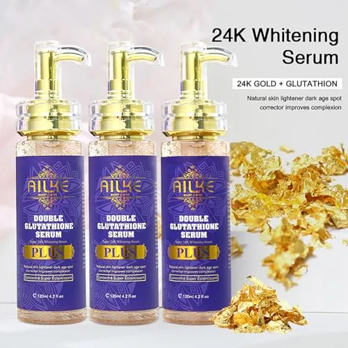 AILKE BOOST LUSTER Double Glutathione PLUS Super Whitening Serum, Moisturizing, Remove Dark Spots, Brightening, Lightening Skin, For Face & Body, 4.2 fl oz (1 Bottle)