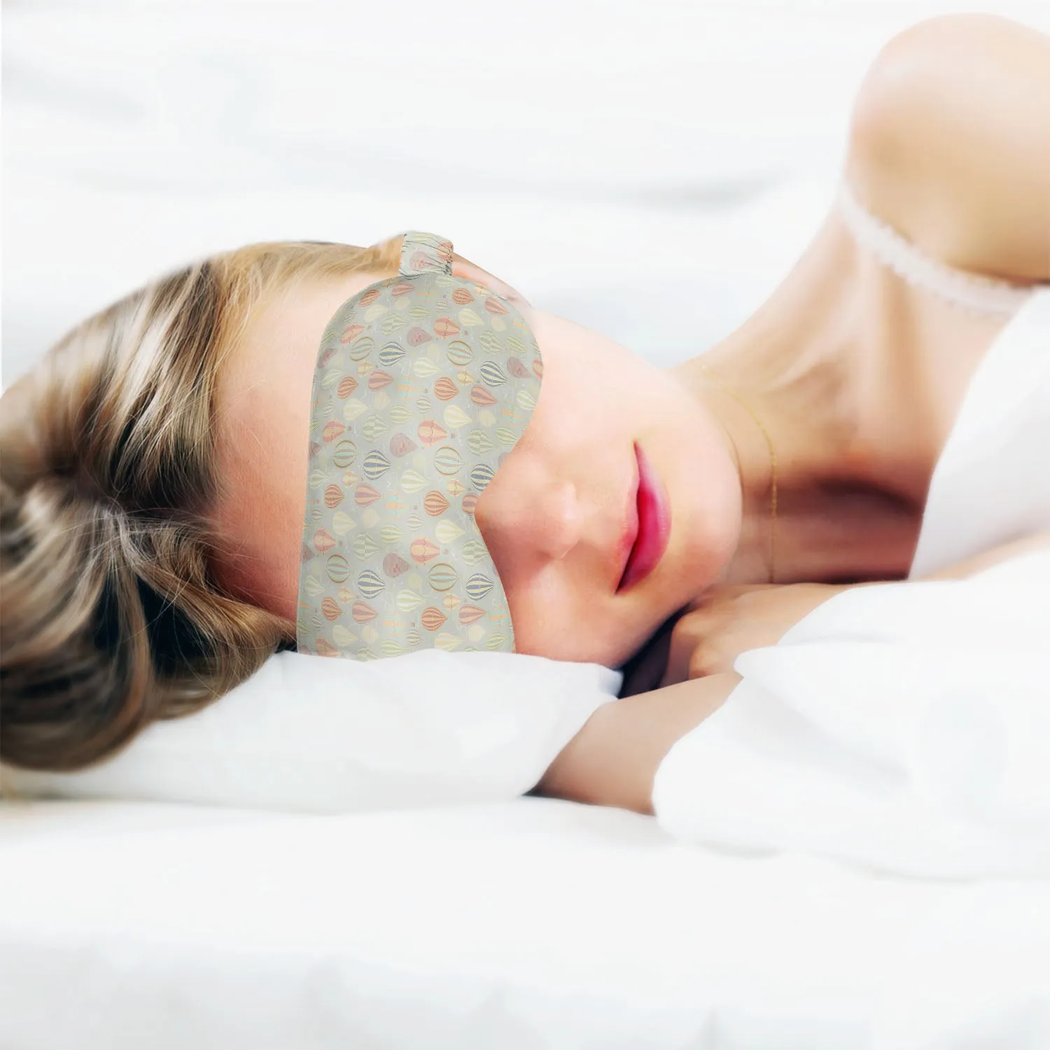 Air Balloons Sleeping Eye Pad Blackout Eye Cover | Soft Anti-Allergic Eco-Friendly Natural Mulberry Silk Fabric