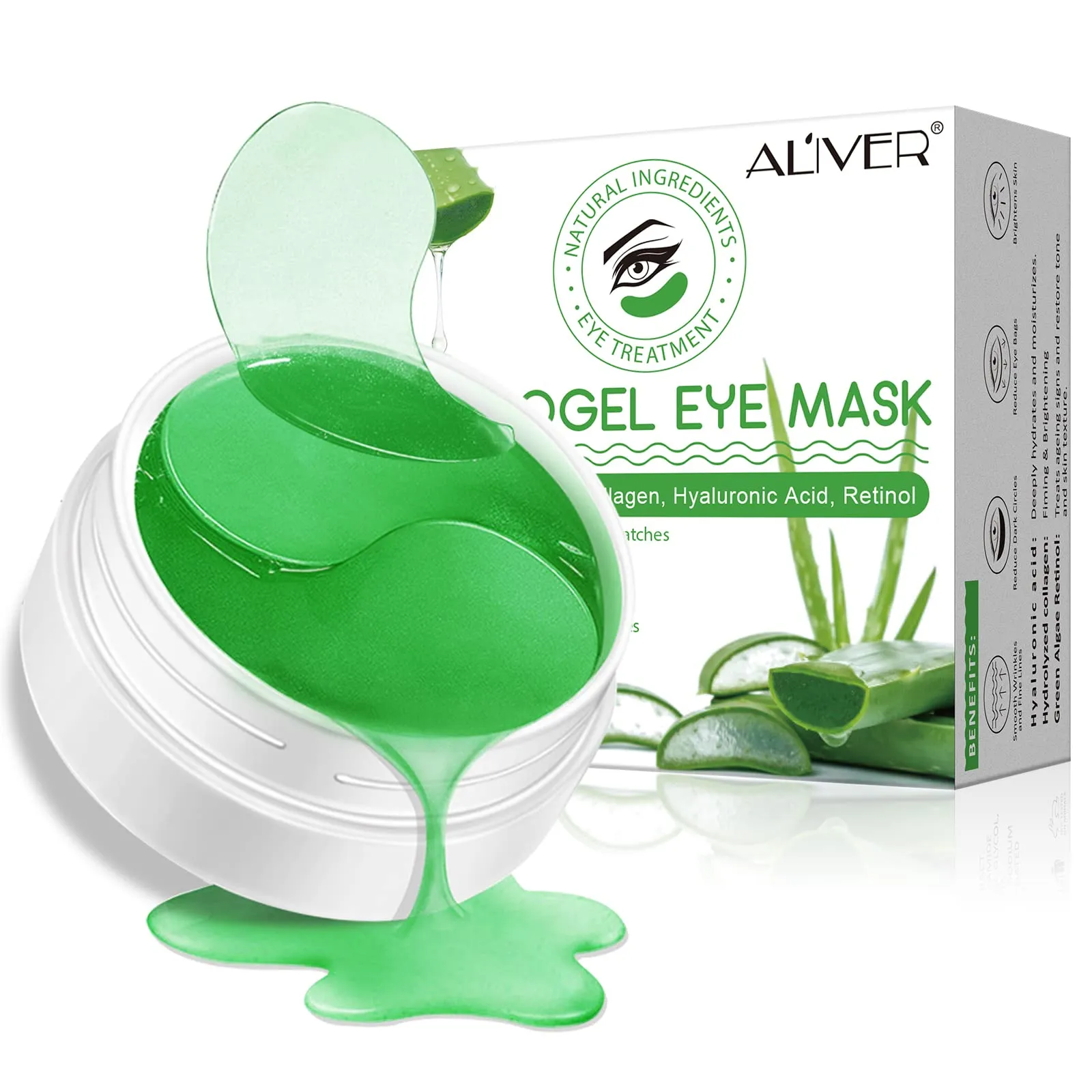 Aloe Vera Eye Patches,Hydrogel Eye Masks for Dark Circles,Anti Wrinkle Treatment,Under Eye Gel Pads,Eye Mask for Puffy Eyes, Skincare,Hydrating | 60 Pieces/30 Pair (aloe vera) Aloe Vera