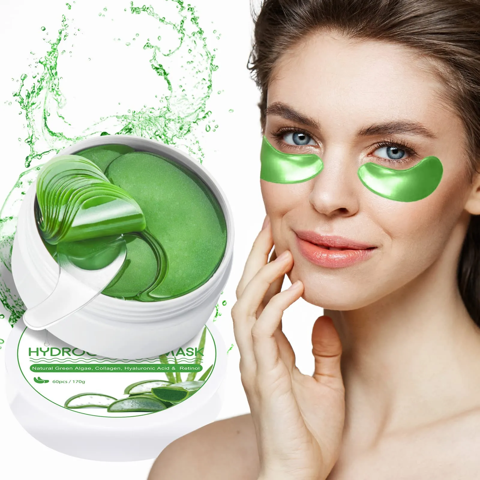 Aloe Vera Eye Patches,Hydrogel Eye Masks for Dark Circles,Anti Wrinkle Treatment,Under Eye Gel Pads,Eye Mask for Puffy Eyes, Skincare,Hydrating | 60 Pieces/30 Pair (aloe vera) Aloe Vera