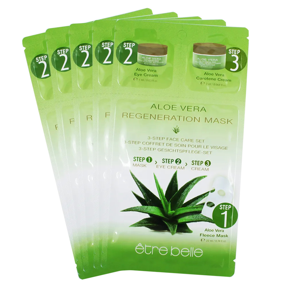 Aloe Vera Regeneration Mask 3-Step-Facecare-Set ( 1 Pack including 5 pieces)
