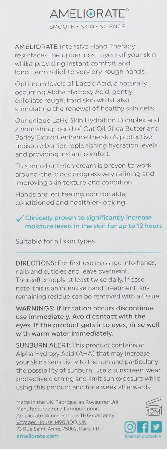 Ameliorate  Intensive Hand Therapy Nourishing Hand Cream 75ml