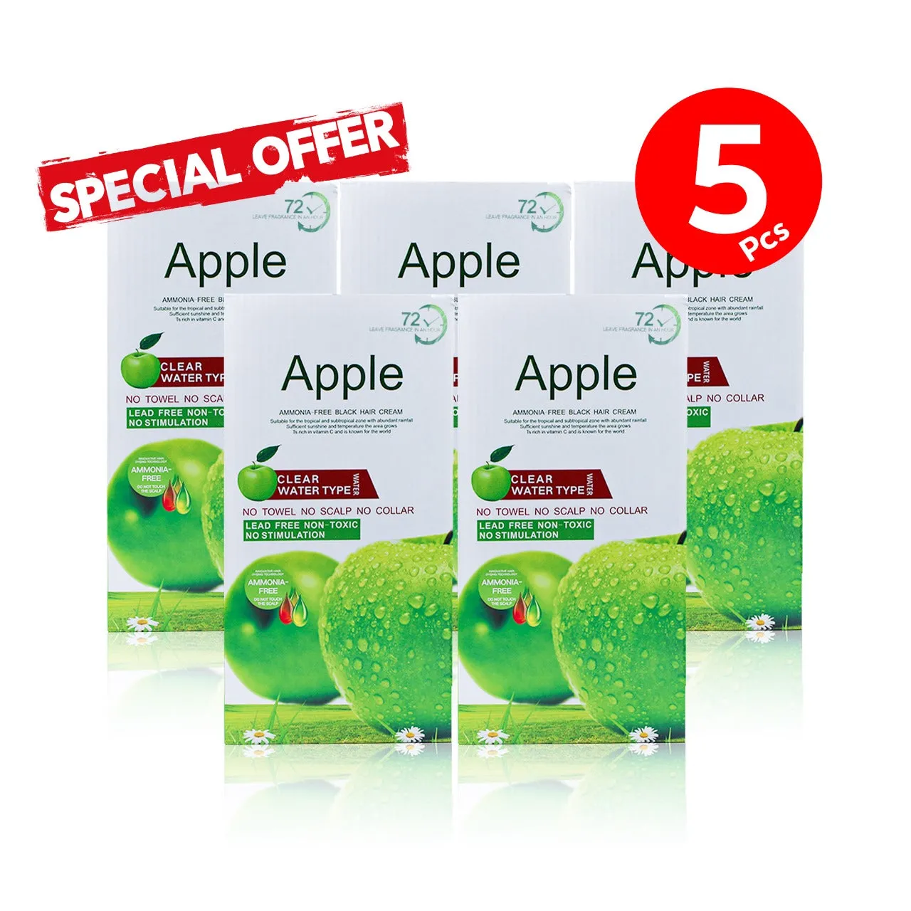 Apple Ammonia Free Black Beard & Hair Dye ( Package )