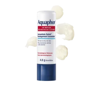 Aquaphor Lip Repair Lip Balm Stick for Dry, Chapped and Cracked Lips, With Shea Butter and Jojoba Oil, Fragrance Free, Non Comedogenic Lip Balm, Recommended by Dermatologists, 4.8g