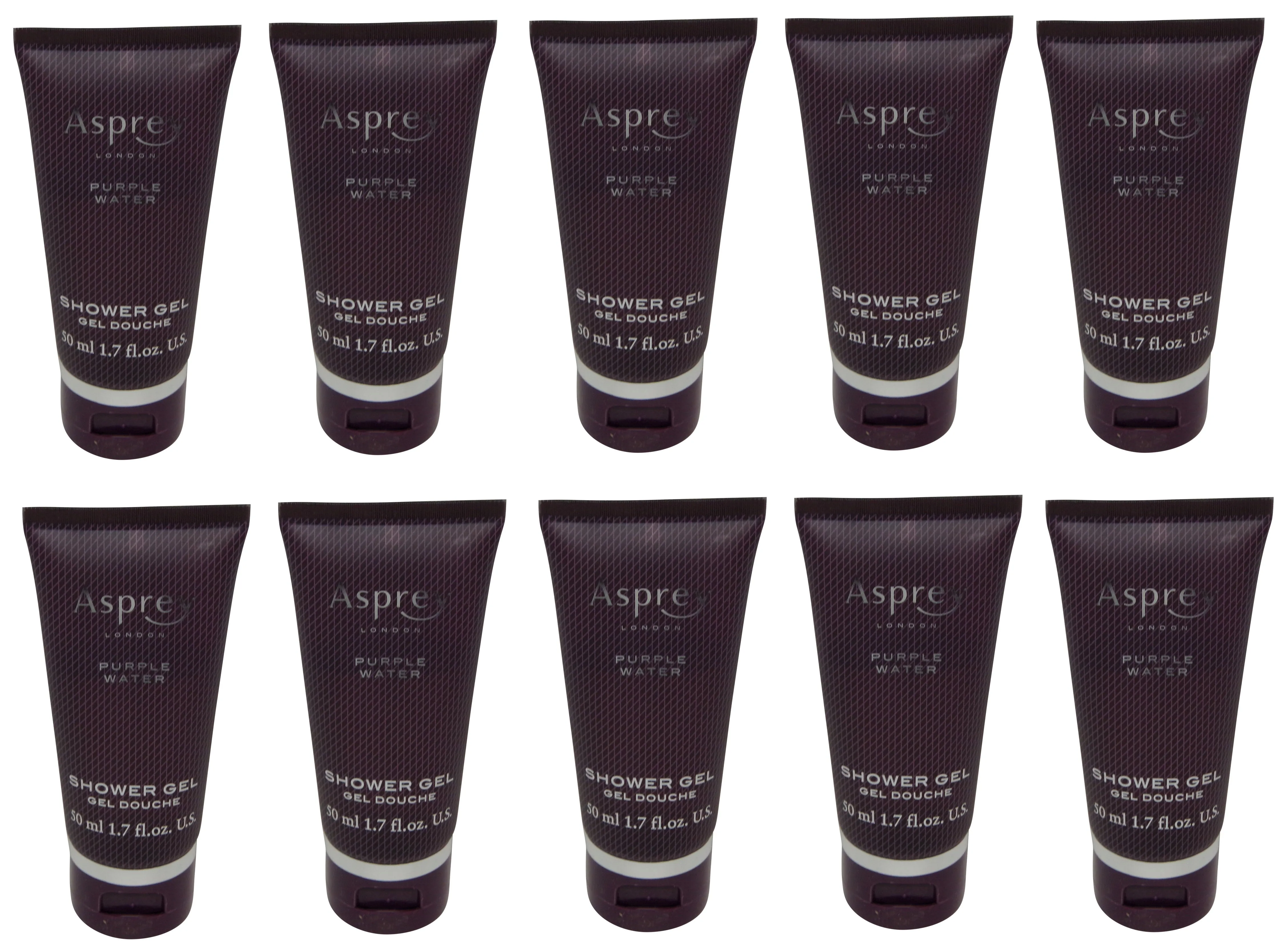 Asprey Purple Water Shower Gel lot of 10 each 1.7oz bottles. Total of 17oz