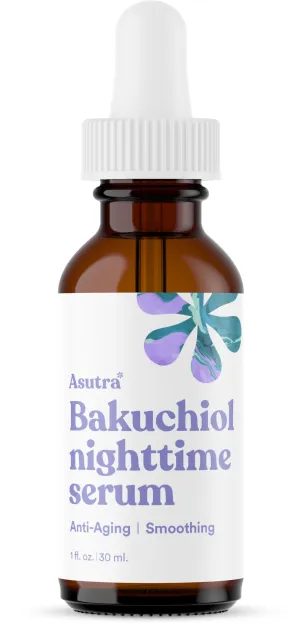 ASUTRA Bakuchiol Nighttime Serum, 1 fl oz - Skin Smoothing Retinol Alternative, Nourish and Hydrate Skin, Gentle Face Serum