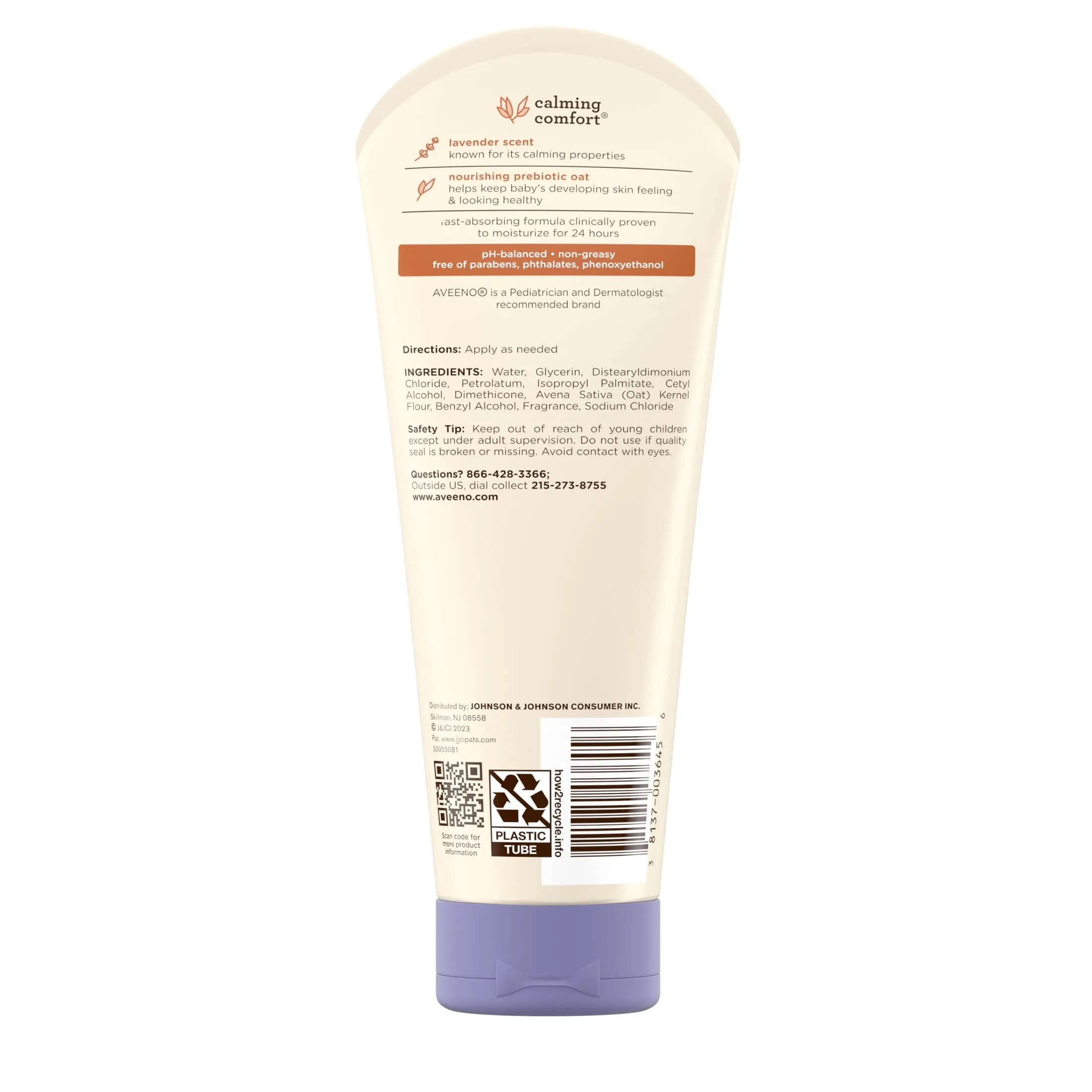 Aveeno Baby Calming Comfort Moisturizing Body Lotion for Baby and Toddler, 8 fl oz