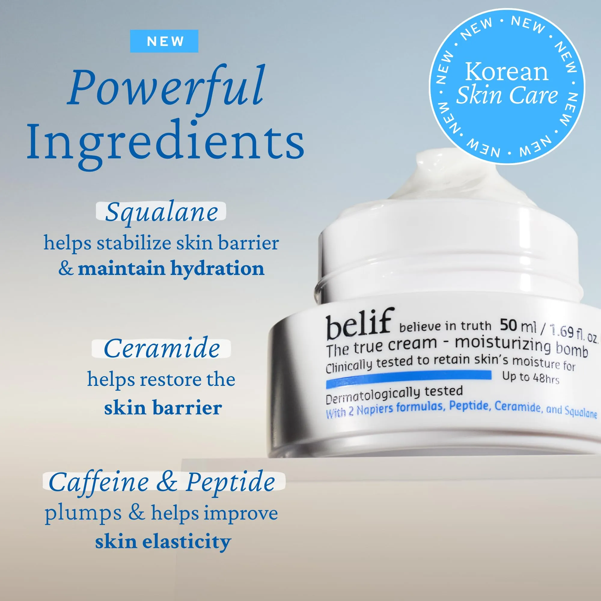 belif Hydrate & Go Kit, Moisturizing Bomb Face Cream, Jelly Cleanser, Eye Bomb Cream, Hydrating SPF 50 Sunscreen, Travel TSA Friendly Kit, Glowy & Bouncy Finish, Korean Skin Care