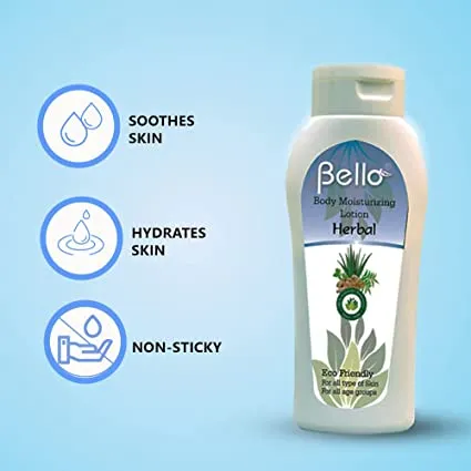 Bello Body Moisturizing Herbal Lotion 200 ML pack of 2 - For Complete Body Moisture