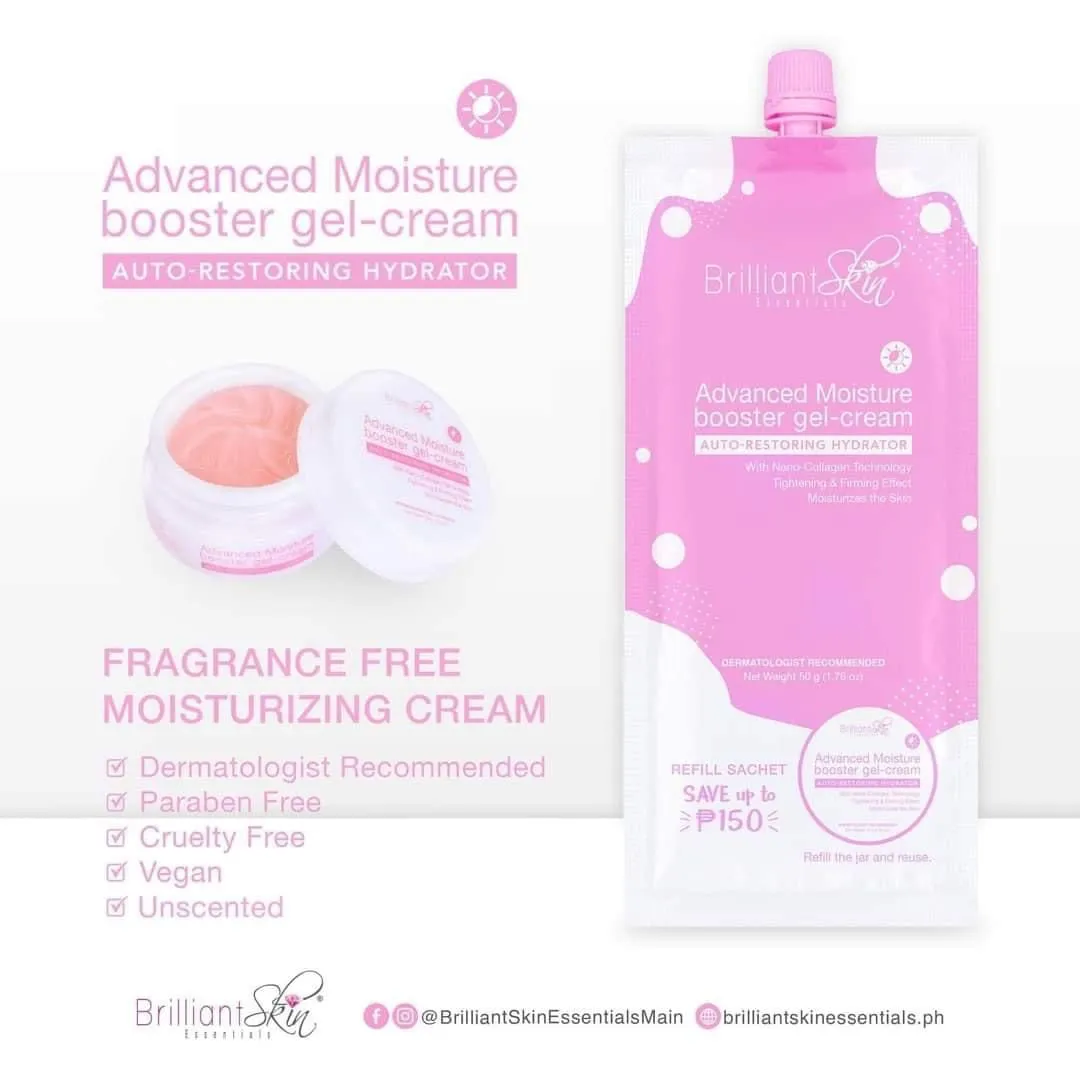 Brilliant Skin Essentials Advance Moisture Booster gel-cream - Auto Restoring Hydrator - 50g - ( JAR )