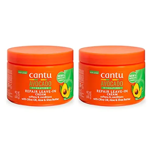 Cantu Avocado Hydrating Leave-In Conditioning Cream, 12 oz (Pack of 2)