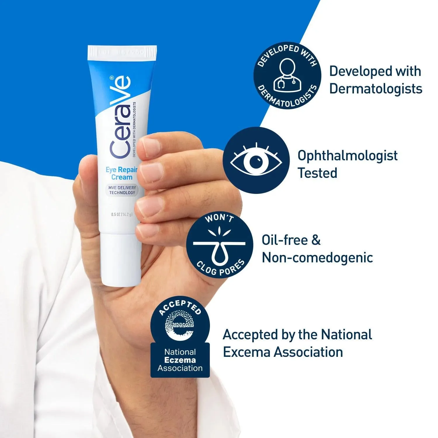 CeraVe Eye Repair Cream for Dark Circles and Puffiness, .5 oz., 2 pk.