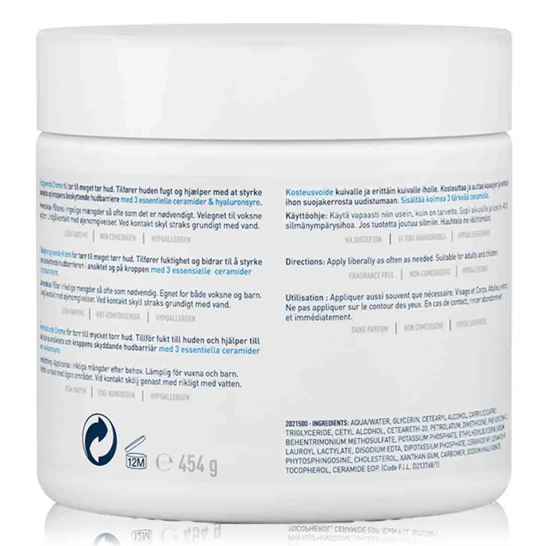 Cerave Moisturizing Cream for Dry Skin with Hyaluronic Acid 454G