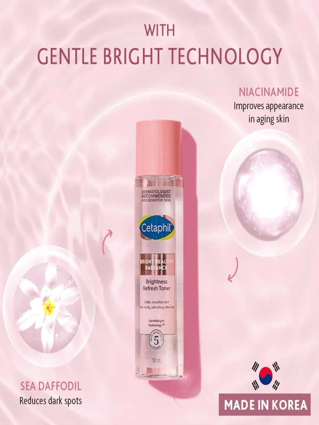 Cetaphil Bright Healthy Radiance Refresh Toner, White, 150 ml