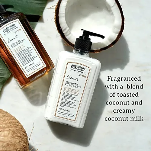 C.O. Bigelow Coconut Moisturizing Body Lotion for Women and Men, Village Perfumer Lotion with Olive Oil, Borage Oil, and Aloe Vera, 10 fl oz