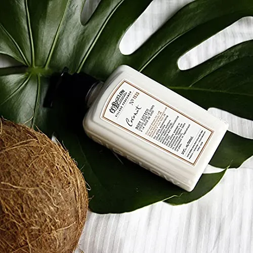 C.O. Bigelow Coconut Moisturizing Body Lotion for Women and Men, Village Perfumer Lotion with Olive Oil, Borage Oil, and Aloe Vera, 10 fl oz