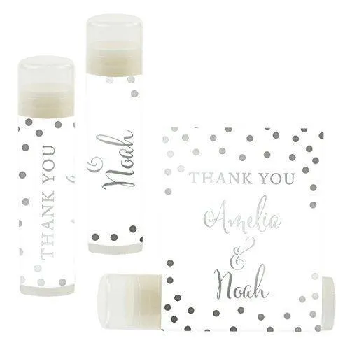 Custom Name Wedding Party Lip Balm Party Favors, Thank You, Bride & Groom