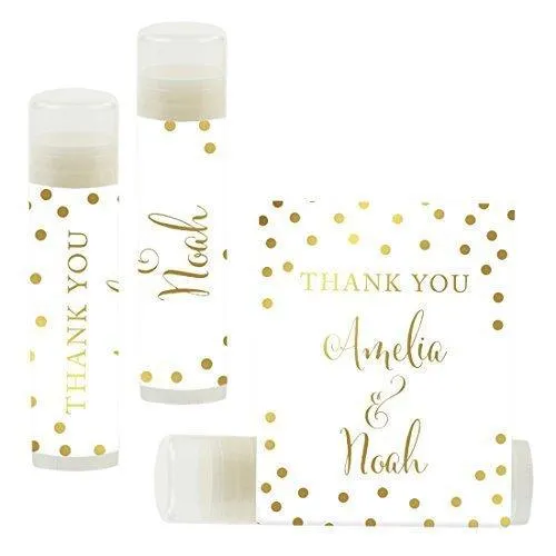 Custom Name Wedding Party Lip Balm Party Favors, Thank You, Bride & Groom