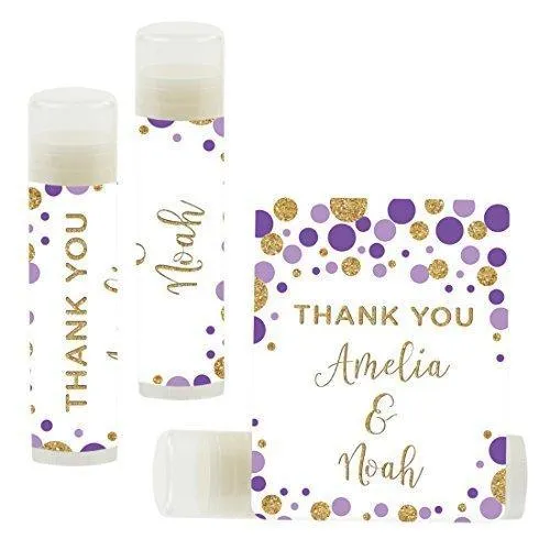 Custom Name Wedding Party Lip Balm Party Favors, Thank You, Bride & Groom