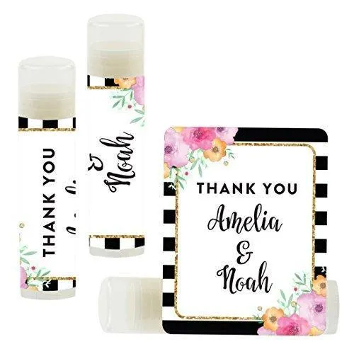 Custom Name Wedding Party Lip Balm Party Favors, Thank You, Bride & Groom