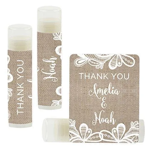 Custom Name Wedding Party Lip Balm Party Favors, Thank You, Bride & Groom