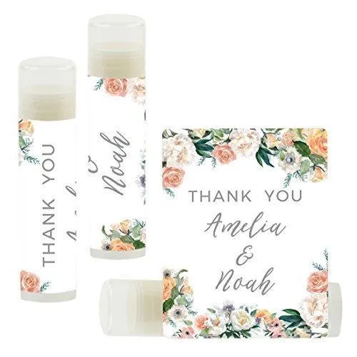 Custom Name Wedding Party Lip Balm Party Favors, Thank You, Bride & Groom