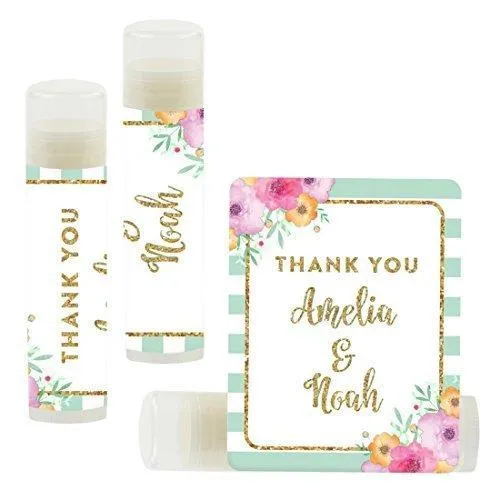 Custom Name Wedding Party Lip Balm Party Favors, Thank You, Bride & Groom