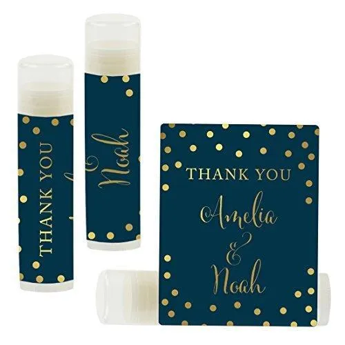 Custom Name Wedding Party Lip Balm Party Favors, Thank You, Bride & Groom