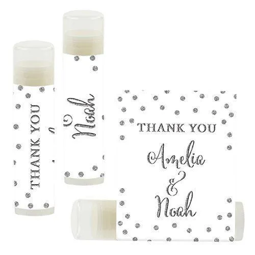 Custom Name Wedding Party Lip Balm Party Favors, Thank You, Bride & Groom