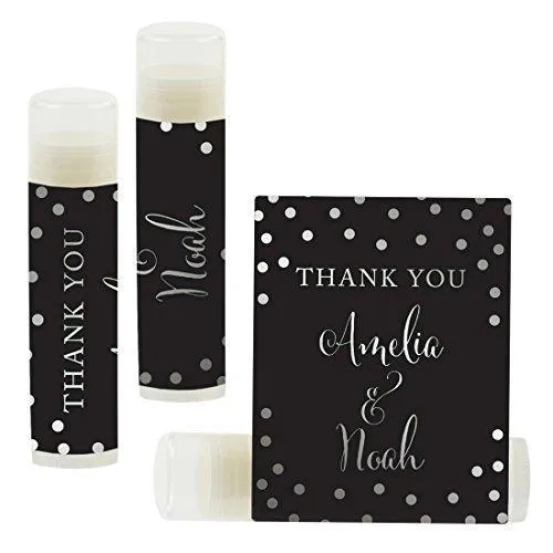 Custom Name Wedding Party Lip Balm Party Favors, Thank You, Bride & Groom